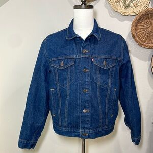 Mens VTG Levis Trucker Denim Jacket Size 42 USA 70506 Batwing Excellent Unisex